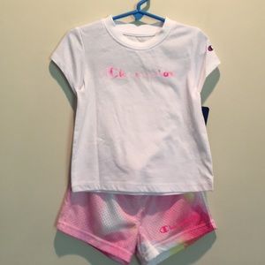NWT Champion Girls Shirt/Short set Size 24 Mo